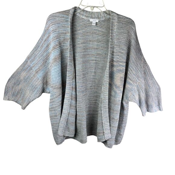 J. Jill Pure Jill Cardigan Sweater XL Green Knit Cotton Blend Open Front Dolman - Picture 1 of 4